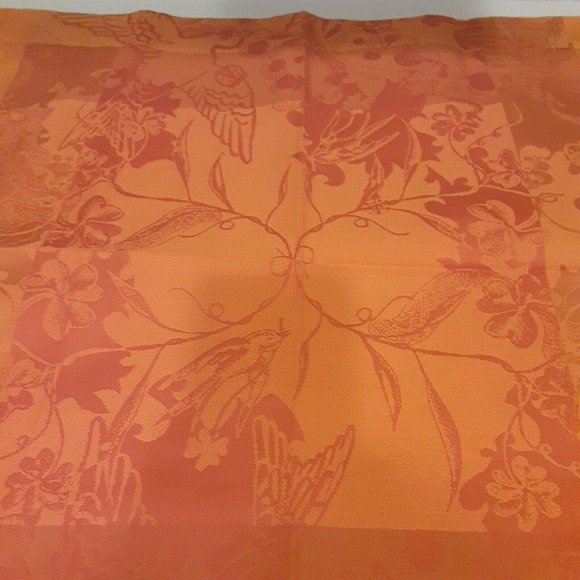 Garnier Thiebaut France Damask Jacquard Napkin replacements Orange x 3 - Picture 10 of 10